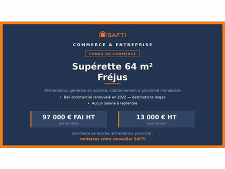 vente locaux professionnels 2 pièces 64 m² à saint aygulf (83370)  97 000 €