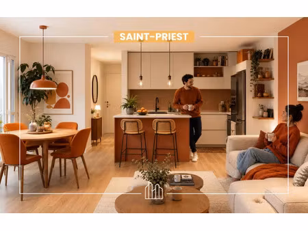 vente appartement neuf 2 pièces 50m2 saint-priest - 239791 € - surface privée