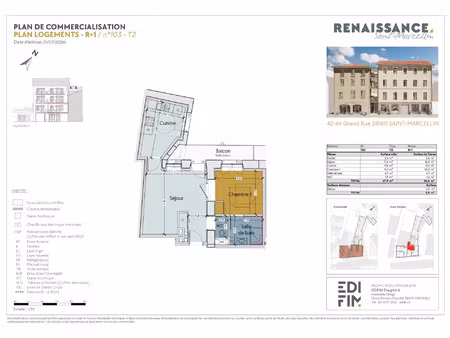 vente appartement 2 pièces 44 m² saint-marcellin (38160)