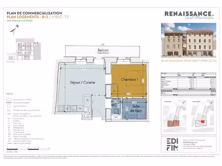 vente appartement 2 pièces 52 m² saint-marcellin (38160)