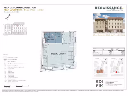 vente appartement 3 pièces 26 m² saint-marcellin (38160)