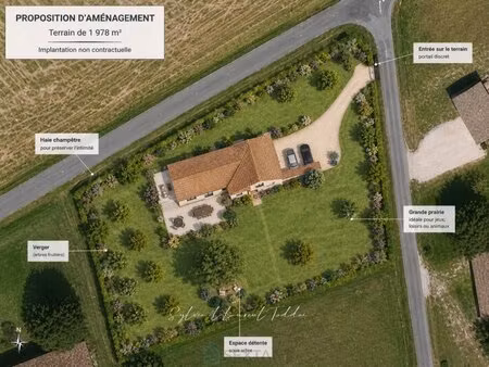 en vente terrain constructible 19 78 ares – 32 500 € |sousmoulins