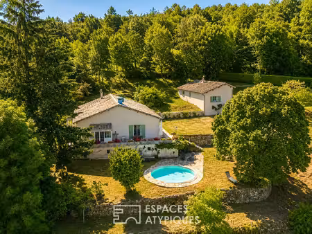 propriété avec 2 maisons  piscine et un panorama sur la nature