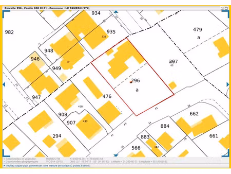 vente terrain 1180 m² à le tampon (97430)  699 000 €