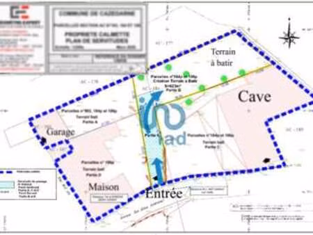 vente terrain à cazedarnes (34460) : à vendre / 623m² cazedarnes