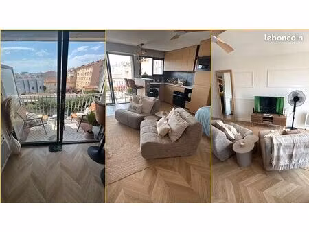 studio meublé rénové avec balcon – disponible de septembre à juin – canet-plage