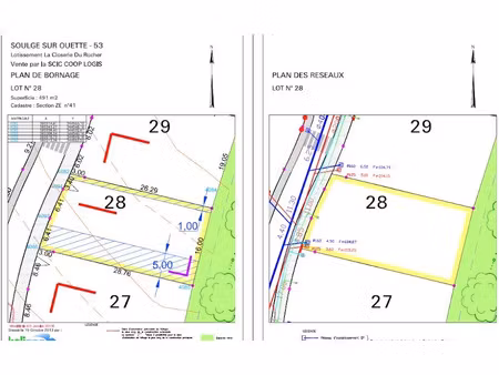 vente terrain 491 m² à soulgé-sur-ouette (53210)  26 000 €