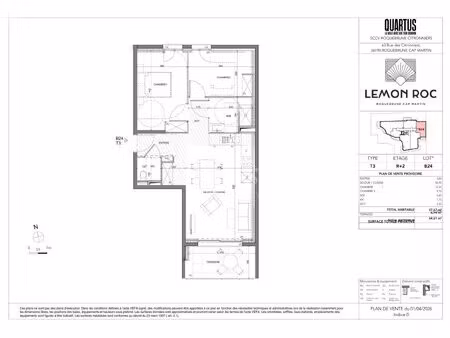 élégant trois‑pièces sud‑ouest avec deux places de stationnement – lot b24