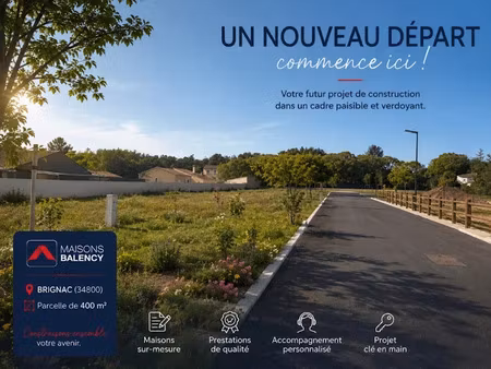 vente terrain 400 m² à brignac (34800)  129 000 €