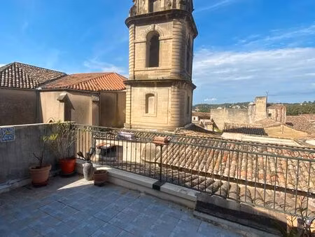 sommières centre historique — studio d'exception meublé avec terrasse 17 m2 panoramique