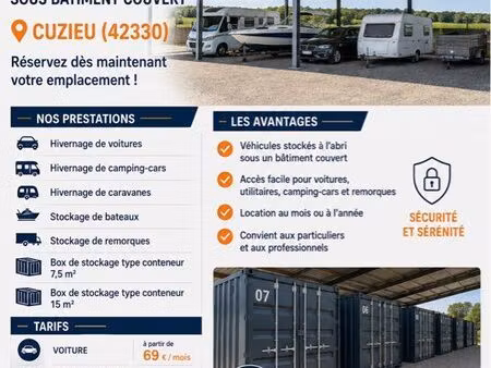 hivernage & stockage sous bâtiment couvert à cuzieu (42330)