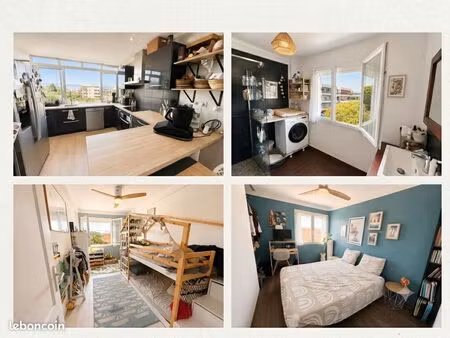 appartement 3 pieces traversant - 60.49m² - antibes - vue mer/montagnes - cave + parking