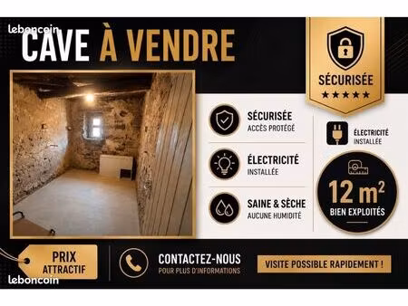 cave / local de stockage 12m2 sain et sécurisé