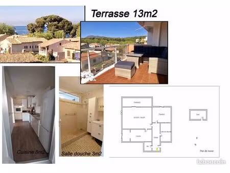 t2 avec grande terrasse vue mer