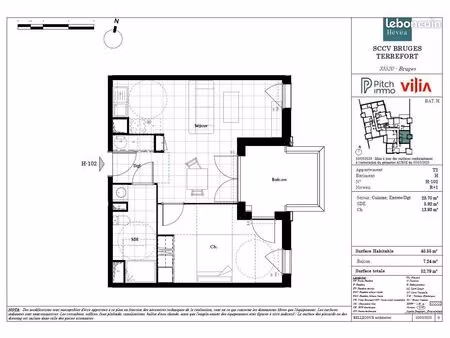 maison 2 pièces 45 m²