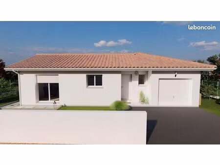 projet de construction d'une maison 94.24 m² avec terrain à ribagnac (24)