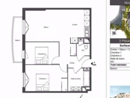 appartement t3 62m2 résidence le bailly saint prix