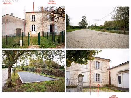 maison 50m2 (r+1) à rénover + jardin privatif + boulodrome + parking -naujan (33420)