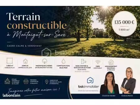 terrain 1 800 m² montaigut sur save