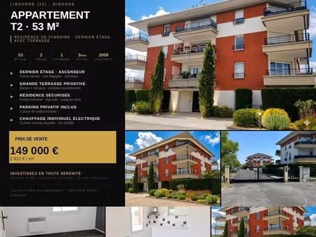grand t2 de 53 m2 ascenseur balcon parking