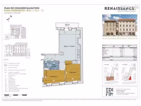 appartement 3 pièces 69 m²