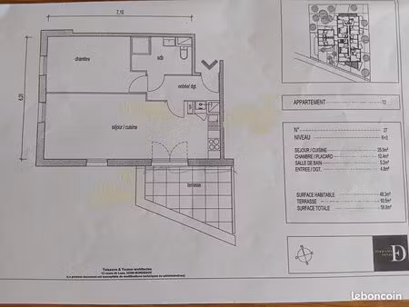 appt 48 m2 + terrasse 10 m2 eysines centre