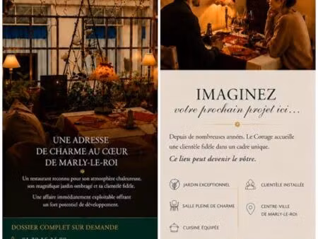 le cottage de marly – restaurant de charme avec jardin – à céder (cause retraite)