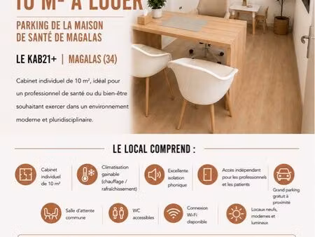 cabinet médical 10 m² à louer – maison de santé de magalas