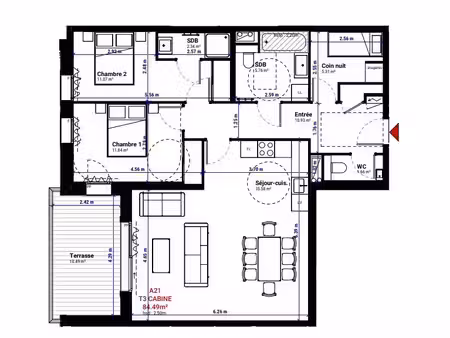 vente appartement 3 pièces 84.49 m² à l'alpe d'huez (38750)  950 000 €