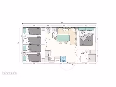 mobilhome 6pers - terrasse couverte - tout équipé