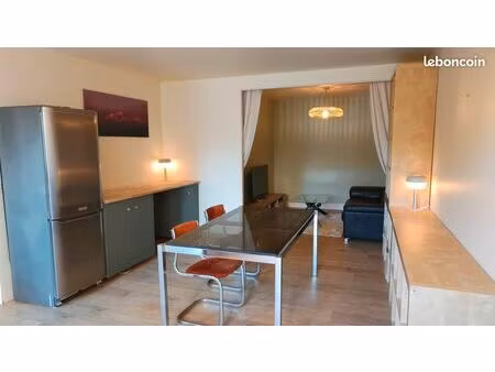 appartement t2bis 49m2 meublé et tout équipé + jardin 50m2 + place de parking