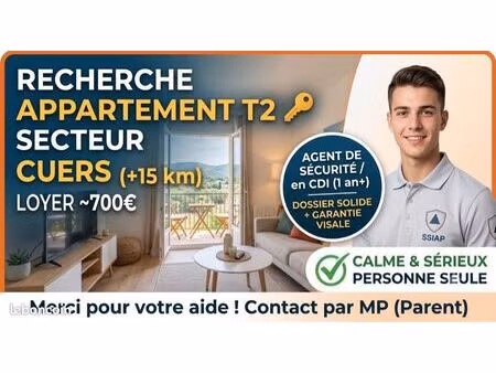 ? recherche appartement t2 – secteur cuers (+15 km)