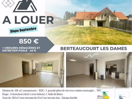 maison à louer berteaucourt les dames