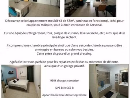 appartement t3 garage terrasse
