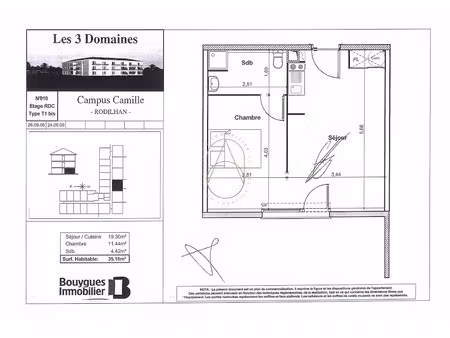vente appartement 2 pièces 32.15 m² à rodilhan (30230)  95 000 €