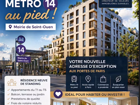 vente appartement 1 pièce 28 m² à saint-ouen (93400)  188 000 €