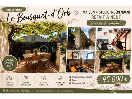 maison + studio indépendant refait à neuf avec terrasse & jardinet