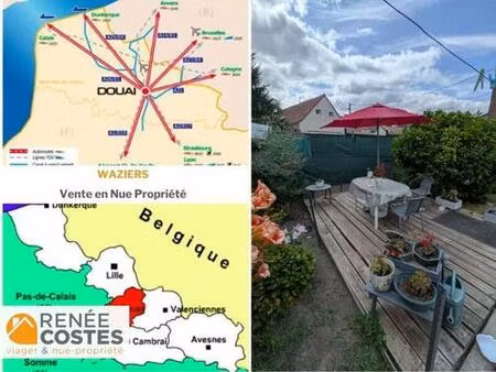 vente en nue propriété - f74 ans - waziers (59119)