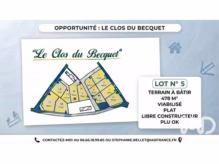 vente terrain 478 m² à fauville-en-caux (76640)  52 900 €