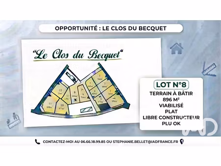 vente terrain 896 m² à fauville-en-caux (76640)  63 900 €