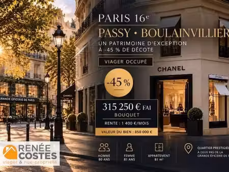 viager occupé - f80-h80 ans - paris (75016)