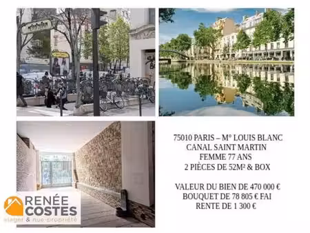 viager occupé - f77 ans - paris (75010)