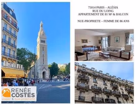 vente en nue propriété - f86 ans - paris (75014)