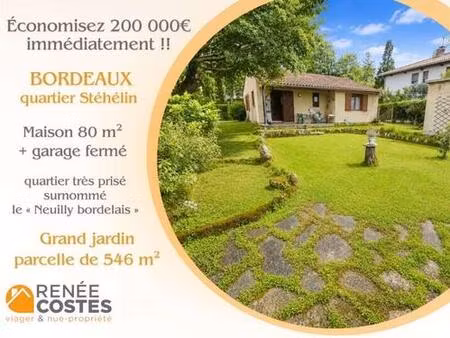 vente en nue propriété - f72 ans - bordeaux (33200)