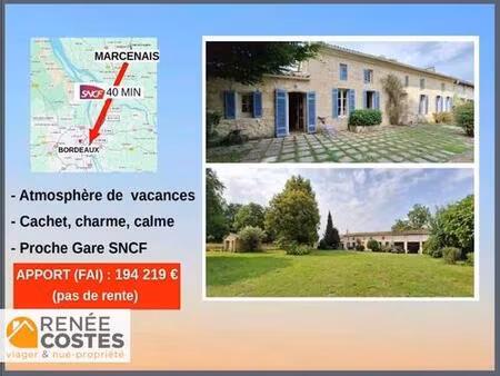 vente en nue propriété - f88 ans - marcenais (33620)