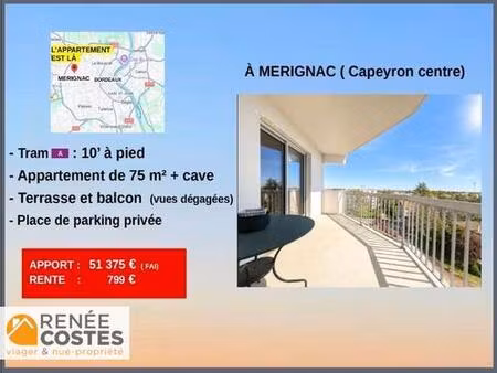 viager occupé - f85-h79 ans - merignac (33700)