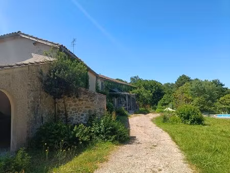 maison en pierre- 4 chambres- piscine-7000 m² terrain- damazan-