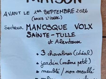 recherche maison près de manosque