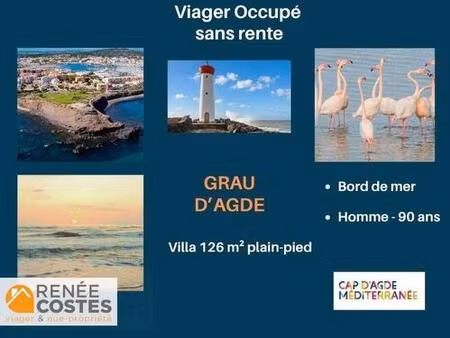 vente en nue propriété - h90 ans - agde (34300)