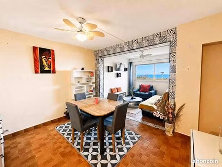 t2 meublé 40m² — vue mer — port leucate — location à l'année